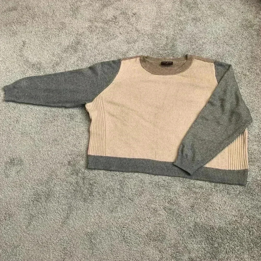 Lane Bryant Tan Brown and Gray knit sweater size 26/28